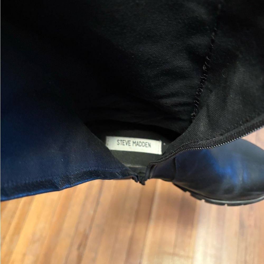 Steve Madden Black Leather Over the Knee Boots - Picture 5 of 5